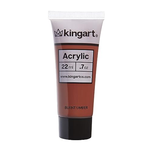 KINGART 503-110 PRO Artist Quality Burnt Umber Acrylic Paint, 120ml (4.06oz) Single Tube, Highly Pigmented, Burnt Umber KINGART