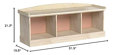 Unfinished Solid Hardwood Storage Bench with Butcher Block Surface by IC International Concepts IC International Concepts