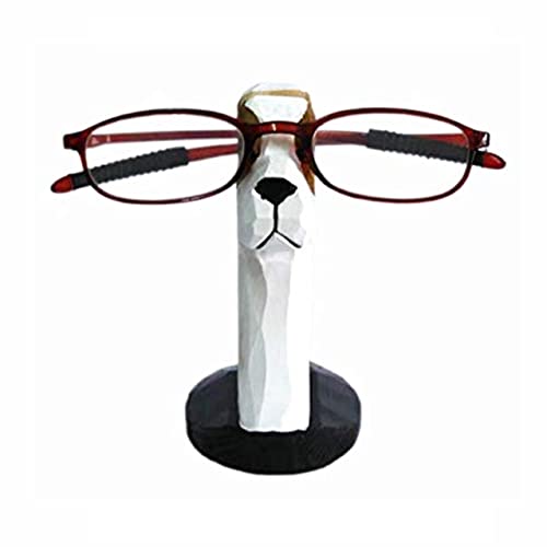 Red Dollar Handmade Wood Carved Animal Eyeglass Holder, Cute Sunglasses Display Stand, Nightstand Home Office Desk Decor, Christmas Holiday New Year Red Dollar