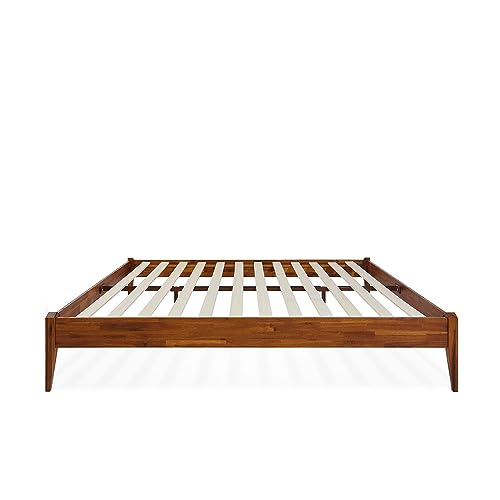 Bme Dinkee Solid Wood King Bed Frame - 15 Inch Modern Minimalist Design with Wood Slat Support Bme