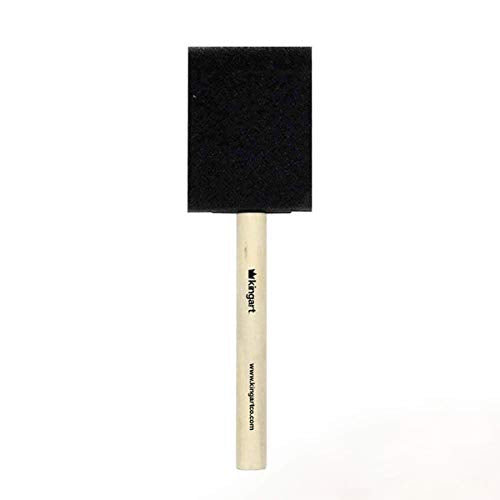 KINGART 242-20 Foam 20 Pc. Value Pack 2" Brush Set, Short Wood Handle, for Oil, Acrylic & Watercolor Paint, Great for Crafts, DIY Home Projects, KINGART