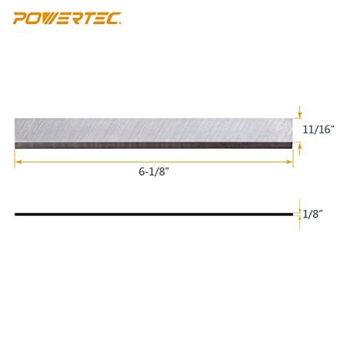 POWERTEC 6-1/8 Inch Jointer Blades for Ridgid JP06000, JP06101, JP0610, Craftsman 21705 Jointer, Replacement for Ridgid AC8600, JE08008, Craftsman POWERTEC