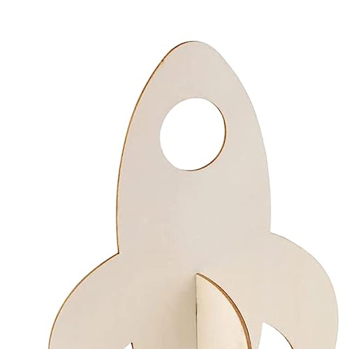 Aosekaa Unfinished Wooden Cutouts Wood Slices Ornaments Decor DIY Projects Rockets Wood Shapes for Scrapbook Woodworking Supplies DIY - 10pcs, Aosekaa