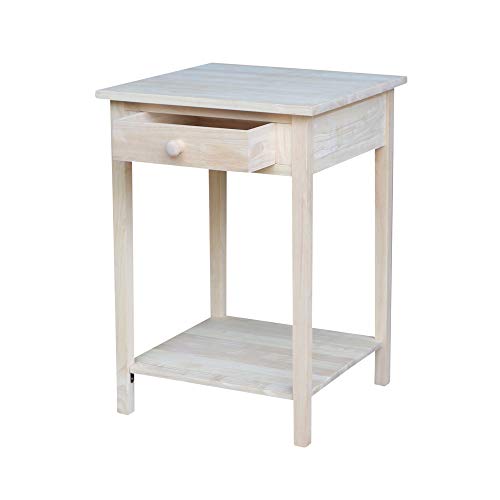 International Concepts Hampton Bedside Table Unfinished IC International Concepts