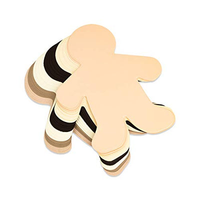 Hygloss Products People Paper Cut Outs Culturally Diverse Family, Cardstock, 5" Wee Kid-24 ct, 5-Inch, Assorted 24 Count