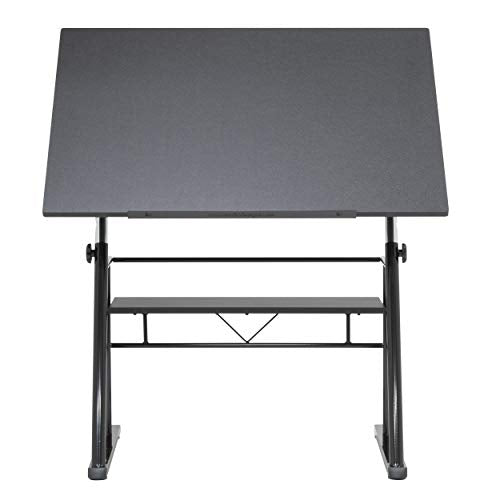 STUDIO DESIGNS Zenith Craft Desk Drafting Table, Top Adjustable Drafting Table Craft Table Drawing Desk Hobby Table Writing Desk Studio Desk, Black, SD STUDIO DESIGNS
