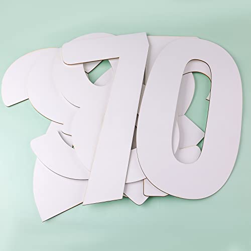 AIEX 17 Inch Blank Wooden Number 1 White Unfinished Wood Slices Sign Board for DIY Craft Projects Home Sign Wall Birthday Wedding Party Decoration AIEX