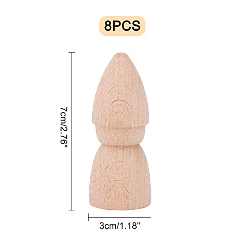 PH PandaHall 8 Packs 2.7" Wooden Peg Natural Wood Decorative Peg Wooden Figures People Bodies Assorted Wooden People Shapes for DIY Arts Crafts PH PandaHall