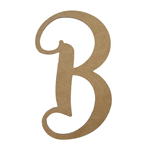 6" Wooden Letter B Unfinished, Starfish Font, Craft Cutout 1-8" Thick Wooden Craft Cutouts