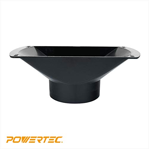 POWERTEC 70150 Rectangular Dust Hood Collector – ABS Plastic, 4 Inch OD Attachment for Woodworking Dust Collection Hose and Fittings POWERTEC