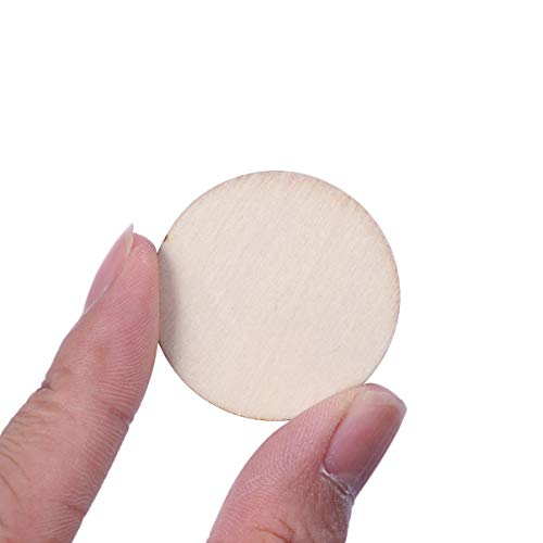 BESPORTBLE 100pcs Pieces DIY Wooden Slices Wood Log Slice Unfinished Wooden Slices Wood predrilled Unfinished Wood Circle Wooden Craft Shapes Wood BESPORTBLE
