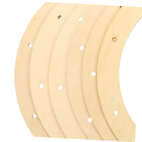 COHEALI 6pcs Wooden Punched Blank DIY Wreath Wooden Frame Holiday Decoration Hanging Base () 10pcs Wood Ring Wreath Boards Wooden Floral Hoops Craft COHEALI