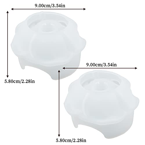 Wehous 2PCS Ring Holder Resin Mold, Flower Bowl Silicone Mold for Epoxy Resin, Ring Jewelry Dish Trinket Container Holder Silicone Resin Mold for DIY Wehous