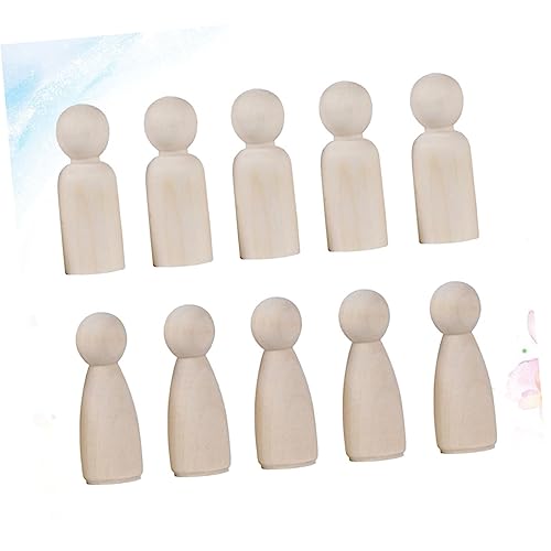 VILLCASE 40pcs DIY Wood Doll Nativity Toys for Kids Doll Bodies for DIY Unfinished Wooden Peg Dolls Painting Wood Figure Paint kit for Kids Wooden VILLCASE
