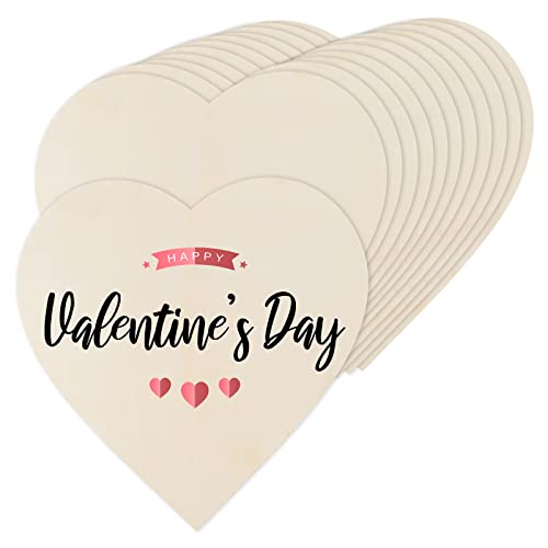 12 Pieces Large Wooden Heart Cutouts, 12 Inch Unfinished Wood Hearts Blank Slice Heart Discs Heart-Shaped Wood Cutouts DIY Love Slices for MixTeach