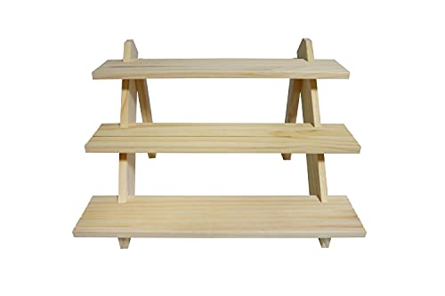 NAJMECHOY Retail Display Riser Earring & Ring Holder Unfinished Rustic Wood Stand Storage Shelf Rack Jewelry Rack Desktop Display Cup Rack Simple NAJMECHOY