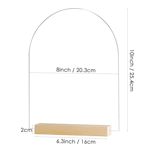 8x10 Inch Arch Acrylic Sign with Wood Stand-6 Pack Clear Arched Acrylic Sheets with Stand, DIY Arch Acrylic Sign Blank for Wedding Sign Menu Sign JINMURY