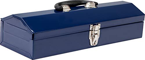 TCE ATB102U Torin 16" Hip Roof Style Portable Steel Tool Box with Metal Latch Closure, Blue TCE