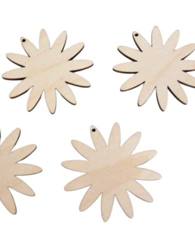 ALL SIZES BULK (12pc to 100pc) Unfinished Wood Wooden Laser Solid Flower Daisy Sunflower Dangle Earring Jewelry Blanks Charms Shape Crafts Made in Texan Wood Crafts