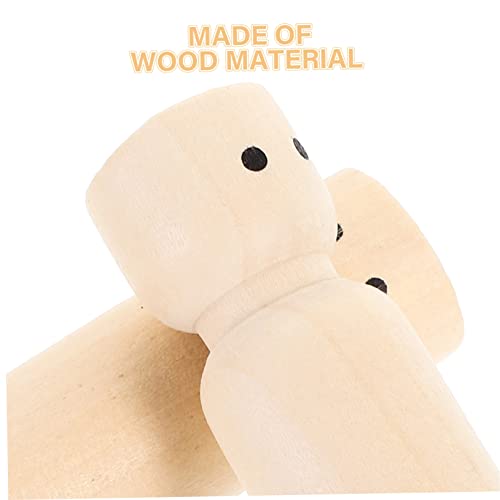 Abaodam 10pcs Painted Wooden Doll Unfinished Wood Craft Dolls Wooden Peg Figures Wooden Family Dolls Peg Dolls Unfinished Wooden Peg Doll Unfinished Abaodam