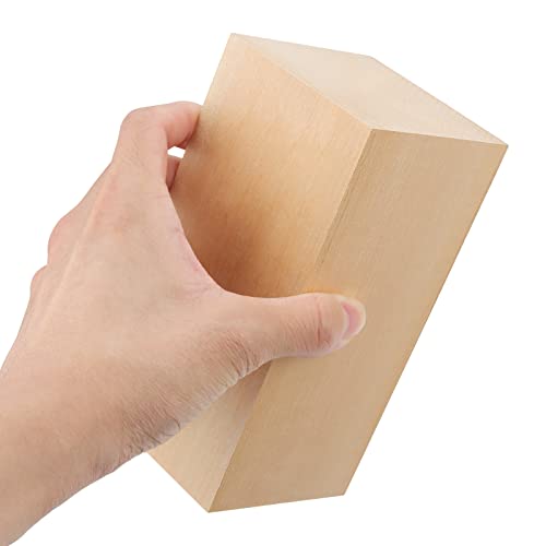 JOIKIT 4 Pack 6 x 3 x 3 Inches Basswood Carving Blocks, Unfinished Soft Wood Blocks, Kiln Dried Whittling Blocks Whittle Kit Craft Wood Carving Kit JOIKIT