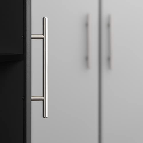 Prepac Elite Functional 8-Piece Garage Cabinets and Storage System Set G, Simplistic Garage Closet Shop Cabinets 16" D x 128" W x 89" H, Black, Prepac