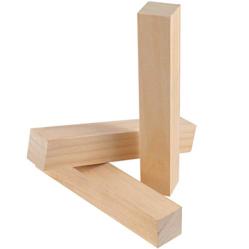 ZEONHAK 8 PCS 2 x 2 x 12 Inches Pine Lumber Square Turning Blanks, Natural Unfinished Wood Carving Blocks for Carving, DIY Art and Craft ZEONHAK