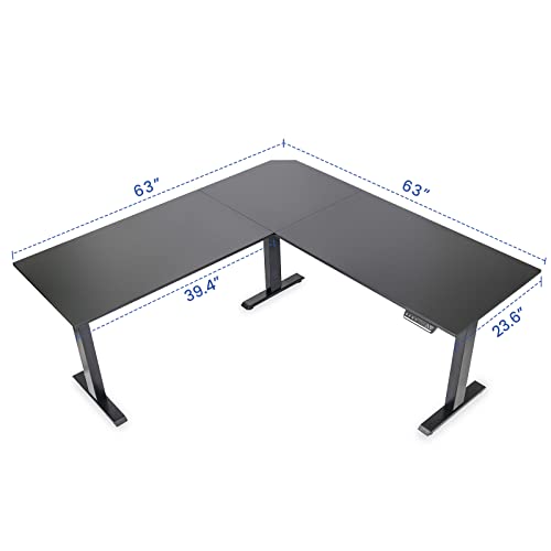 OUTFINE L Shaped Triple Motor Height Adjustable Standing Desk Electric Triple Motor Home Office Stand Up Computer Workstation OUTFINE