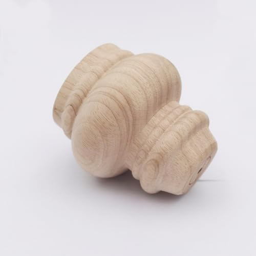Btibpse 4'' Furniture Legs Wooden Unfinished Bun Feet for Sofa, Chair, Loveseat, Ottoman, Dresser Foot Set of 4 Btibpse