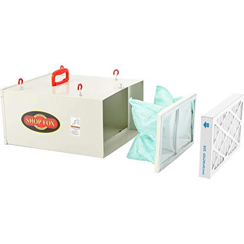 Shop Fox W1830 3-Speed Hanging Air Filter, White Shop Fox