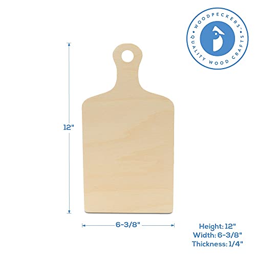 Wooden Cutting Board Shapes, 12" with Handle, Pack of 3 Wooden Cutting Boards by Woodpeckers, for Kitchen, Decor, and Charcuterie Boards Woodpeckers