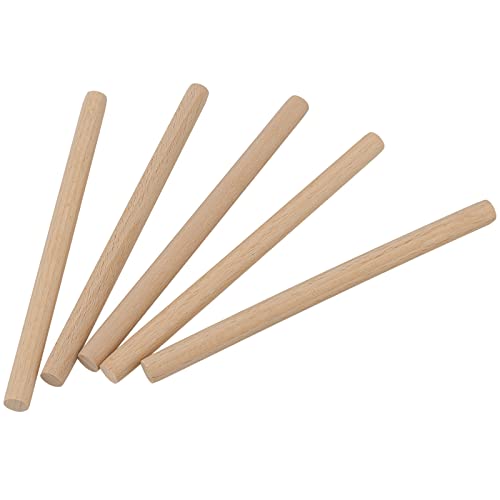 HOZEON 100 PCS 3/8 x 6 Inch Dowel Rods Wood Sticks, Natural Wooden Dowel Rods Dowel Sticks, Unfinished Wood Sticks for Crafts and DIY Project HOZEON