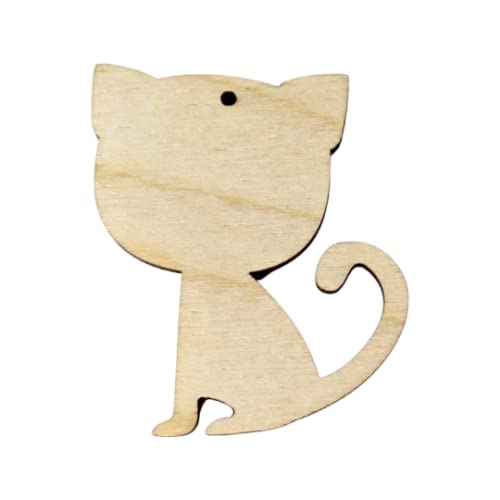 ALL SIZES BULK (12pc to 100pc) Unfinished Wood Laser Cutout Cat Kitten Kitty Dangle Earring Jewelry Blanks Shape Crafts Made in Texas Texan Wood Crafts
