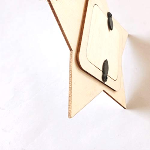 Amosfun 10pcs Wood Star Mini Photo Picture Frames Wooden Unfinished Wooden Cutouts 4th of July Decorations Amosfun