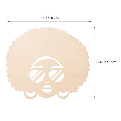 Abaodam Crafts Woman Cutout Unfinished Wood Shaped African Woman Women Face with Lashes Silhouette Head Wood Decoration Pendant Wood Door Hanger Abaodam