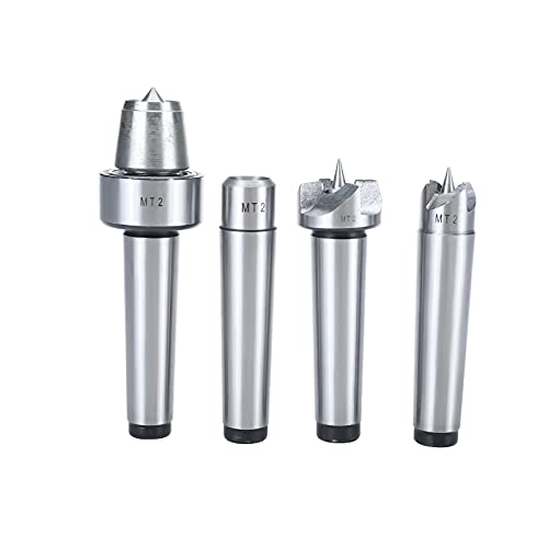 BTSHUB 4Pcs MT2 Wood Lathe Live Center Set Drive Spur Cup for Woodworking Machines BTSHUB