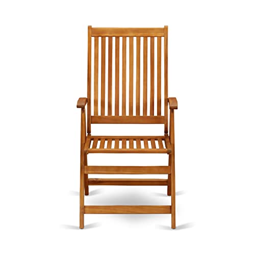 East West Furniture BCNC5NA Outdoor Folding arm Chair, Natural Oil East West Furniture