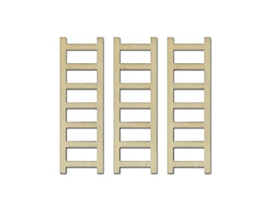 CraftMedley Wood Ladders - Miniature DIY Unfinished Wooden Dollhouse Diorama Ladders - 3 Piece - 3.25 Inches Tall, Brown
