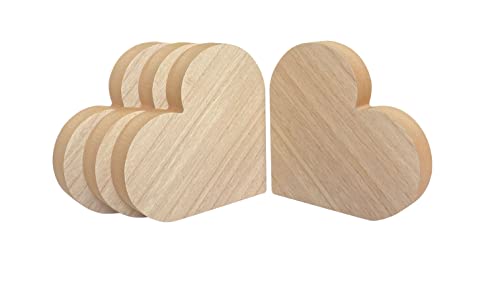 6 Pack Thick Wooden Blocks Unfinished MDF Wood Squares for Crafts