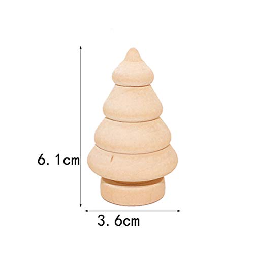 Abaodam 20 Pcs Mini Christmas Tree Wooden Unfinished Doll DIY Crafts Handmade Wood Peg Doll Home Decoration Ornament Abaodam
