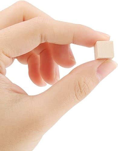 Unfinished Wooden Blocks 1cm, Pack of 500 Small Wood Cubes for Crafts and DIY Home Decor WURONXIN