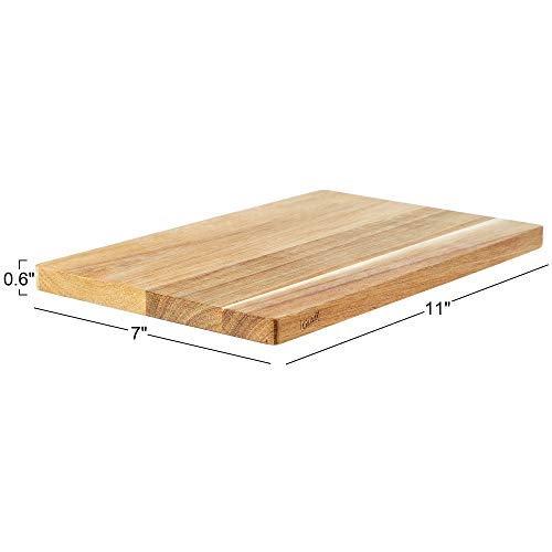 Glad Acacia Wood Cutting Board for Kitchen | Small Reversible Solid Butcher Block | Cooking Supplies for Chopping, Carving, and Serving, 11 x 7 Glad
