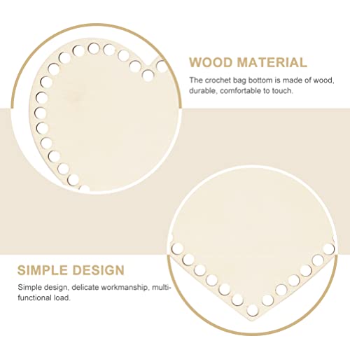 ULTNICE 4pcs Natural Wooden Basket Bottom Heart Shape Blank Crochet Knitting Basket Wood Base Shaper for DIY Basket Craft Weaving Making Supplies ULTNICE