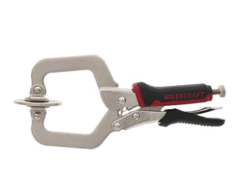 Milescraft 4000 2in Face Clamp Premium Heavy Duty, Locking, C-Clamp with Adjustable Swivel Pads, for Pocket Hole Joinery, Wood Projects, Welding and Milescraft