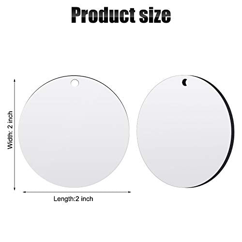 Round Sublimation Ornaments 2 Inch Christmas Blank Ornaments Wooden Hardboard Ornament Christmas Tree Round Hanging Ornaments for DIY Handicrafts Jetec