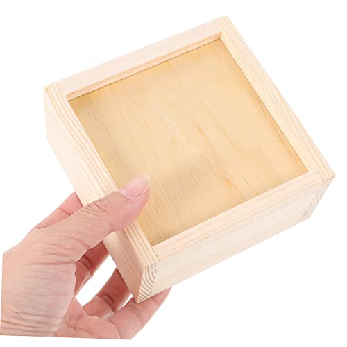 SEWACC 3pcs Box Wooden Drawer Miniture Decoration Woodsy Decor Retro Decor Rustic Case Wooden Unfinished Jewelry Organizer for Drawer Unfinished Wood SEWACC
