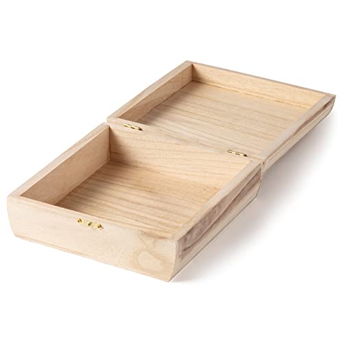 7.25" Unfinished Curved Sides Wooden Box by Make Market - Ready-to-Decorate Wood Box for Trinkets, Coins, Jewlery, Valuables - Bulk 8 Pack Make Market