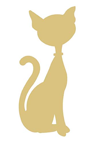 Cat Cutout Unfinished Wood Pet Animal Cat Lover Door Hanger MDF Shape Canvas Style 6 Diverse Woodworking