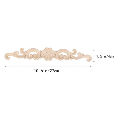 BESPORTBLE 4pcs Wood Carved Onlay Applique Unpainted Rose Flower Applique for DIY Craft Door Home Furniture Decoration BESPORTBLE