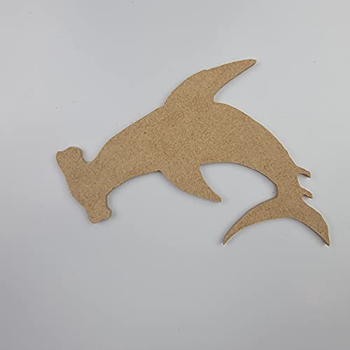 4" Hammerhead Shark, Unfinished Wood Art Shape by Wooden Craft Cutouts Wooden Craft Cutouts